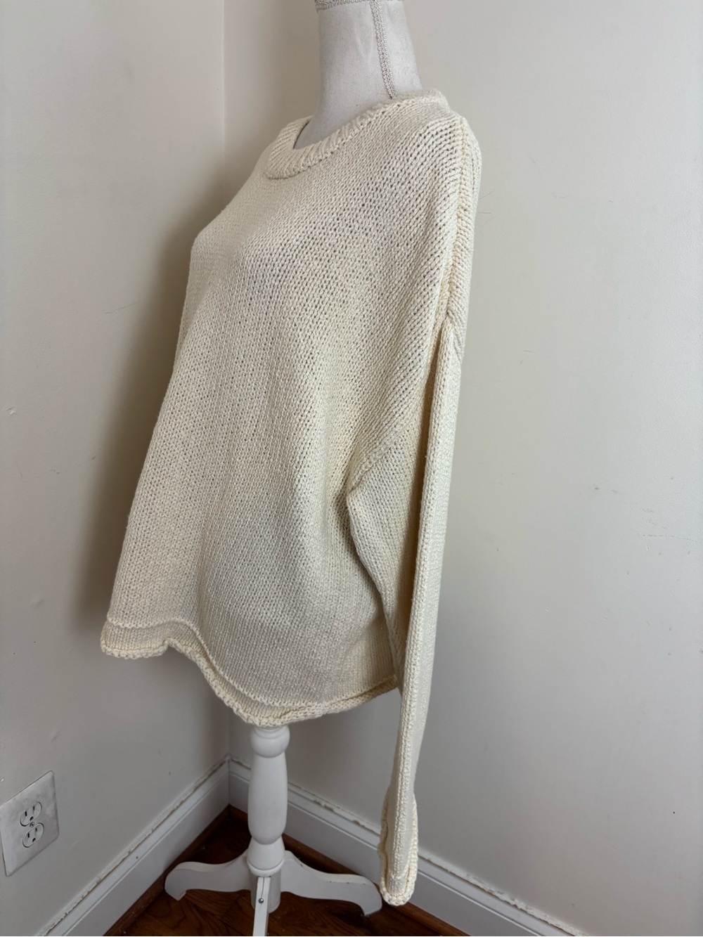 Anthropologie Pilcro Harlow Oversized Roll-Hem Sweater In Ivory Size XL NWT - Picture 6 of 11